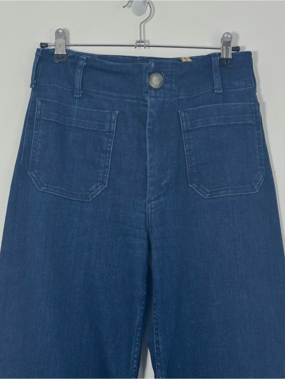 Anthropologie Maeve Women’s Colette Knit High-Rise Wide-Leg Cropped Jeans Sz 27 - Picture 3 of 10